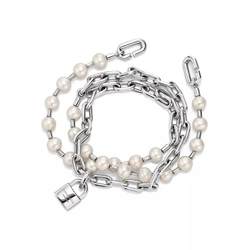 Браслет из серебра с жемчугом, Tiffany 💠Hard Wear Pearl Lock