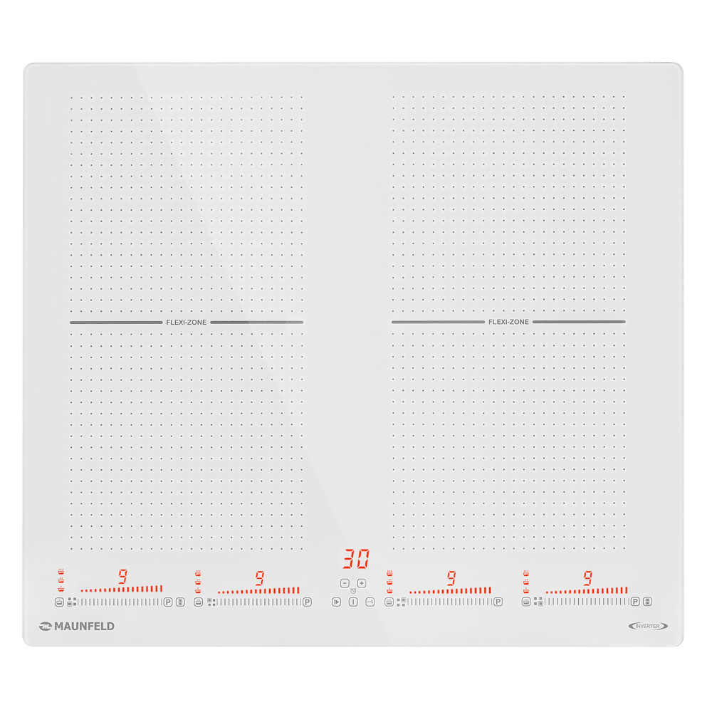Индукционная варочная панель с двумя Flex Zone и Booster MAUNFELD CVI594SF2WH Inverter