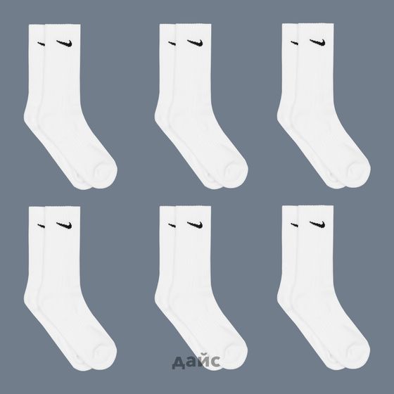 Носки Nike Everyday Cushion Crew 6PR артикул:SX7666-100 - купить в магазине Дайс