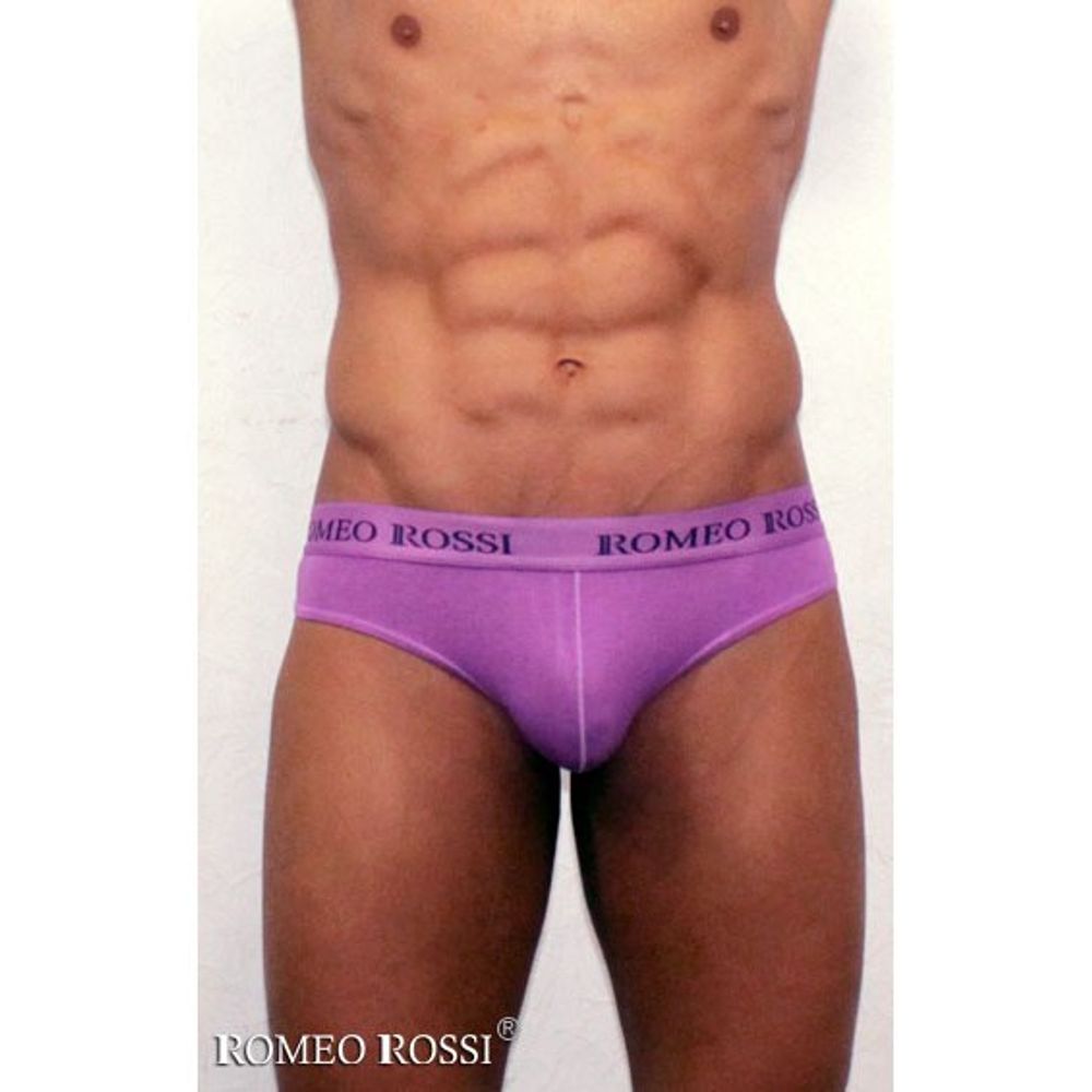 Мужские трусы стринги c резинкой Romeo Rossi сиреневые  RR1006-06