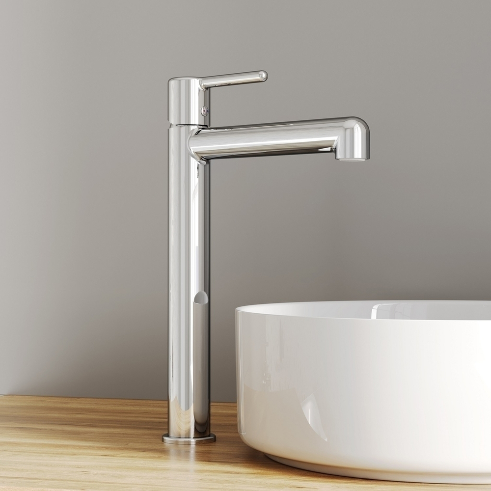 Смеситель для раковины 26к IDDIS AIGSB01i01 "Aiger" высокий, литой, п/гайку, ХРОМ