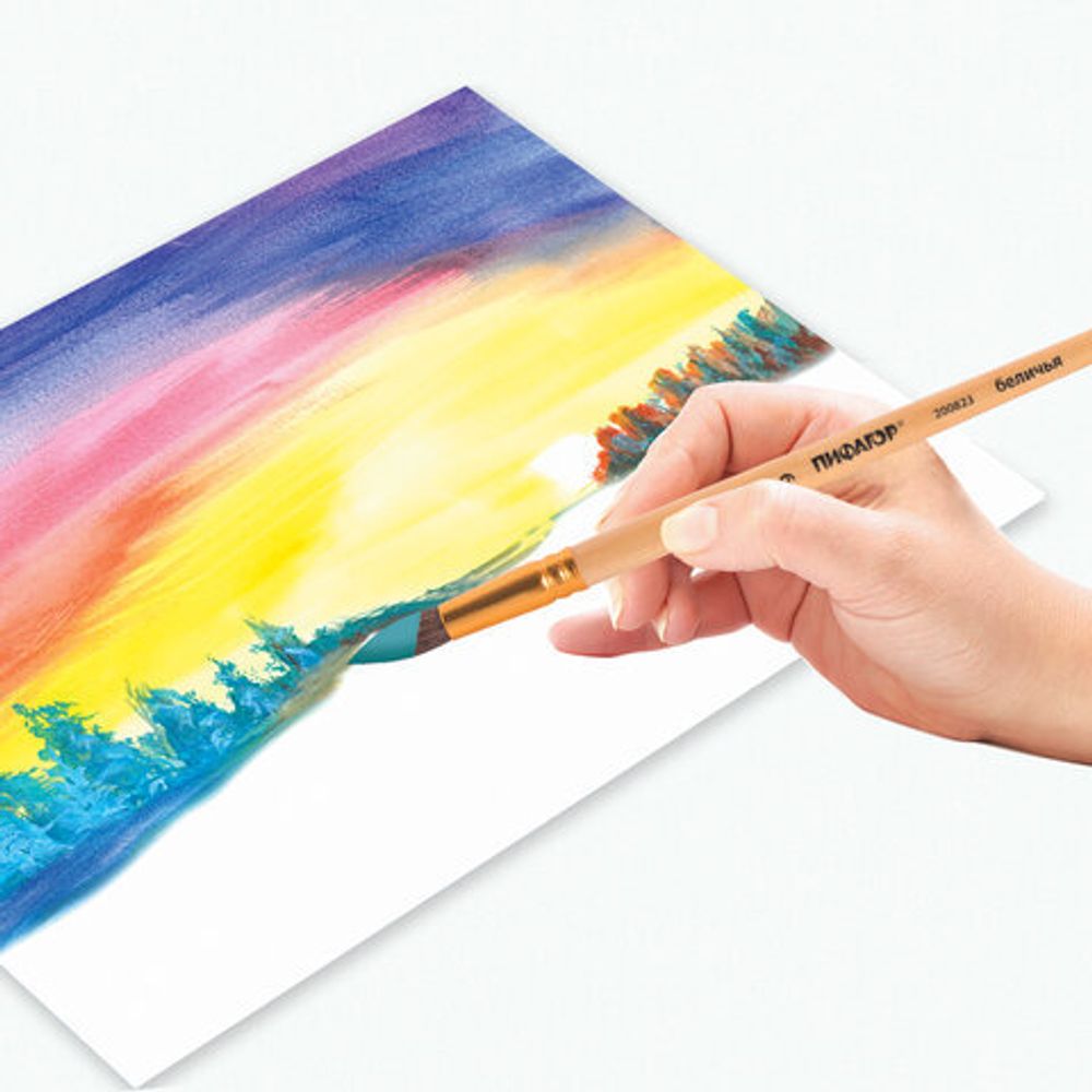 Кисть ПИФАГОР, беличья, круглая, № 9, 200823