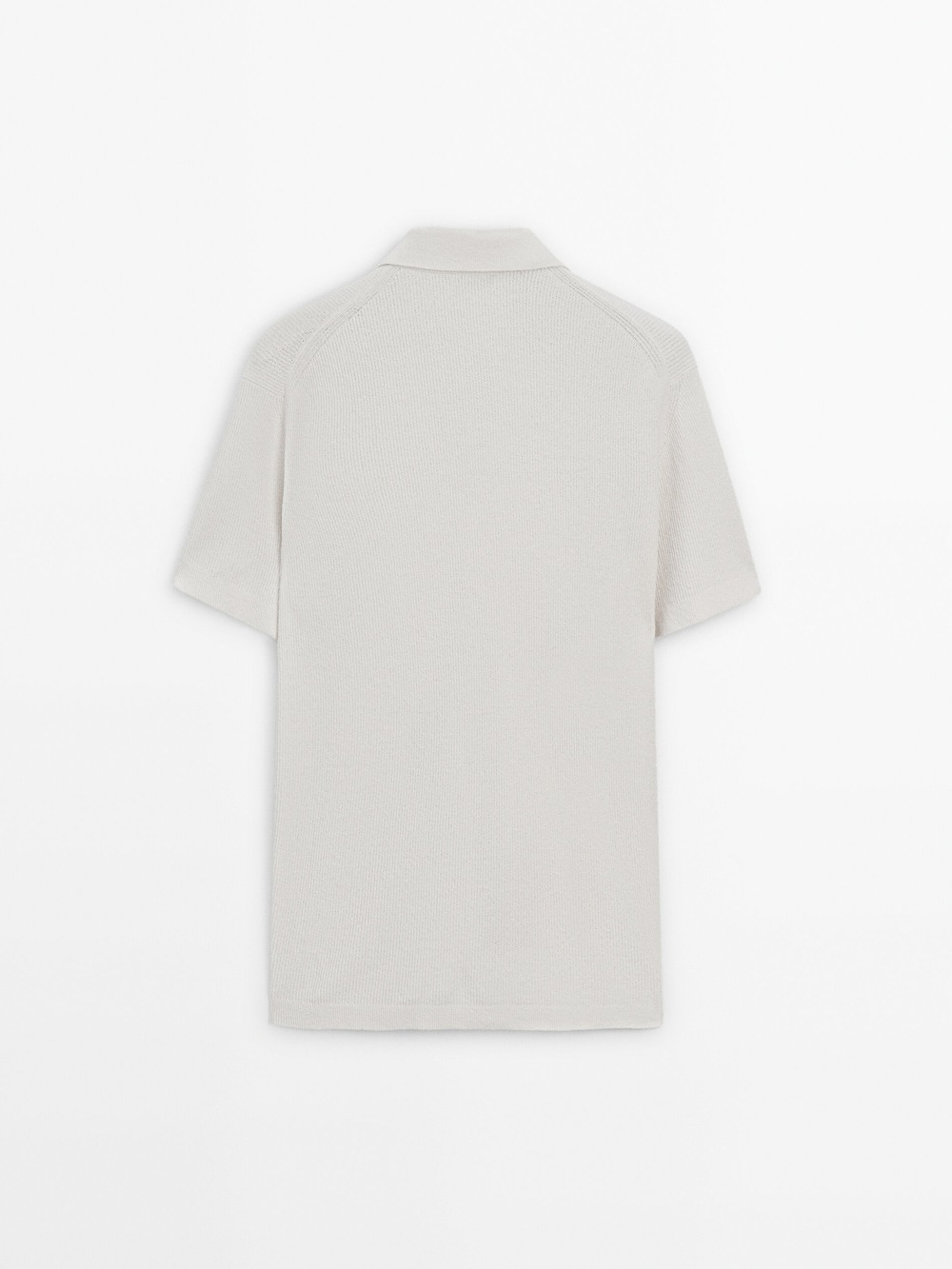 Massimo Dutti Вязаный кардиган с короткими рукавами и пуговицами, натуральный, кремовый