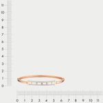 Жесткий браслет из розового золота 585 пробы с фианитами для женщин (арт. Бр4839)
