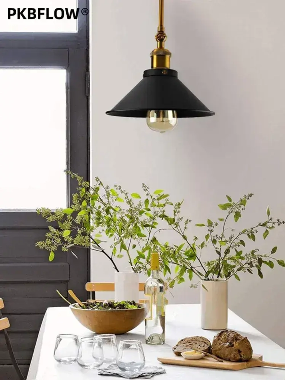 PKBFLOW Бра настенный,Настенный светильник лофт для спальни и гостиной ,E27