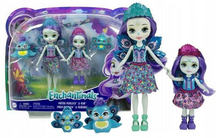 Кукла Enchantimals Mattel - Сестры Паттер и Пьера + фигурки павлинов - Энчантималс HCF83