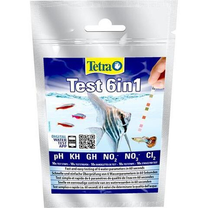 TETRA Test 6-in-1 Тестовые полоски для измерения 6 параметров воды (10 штук)