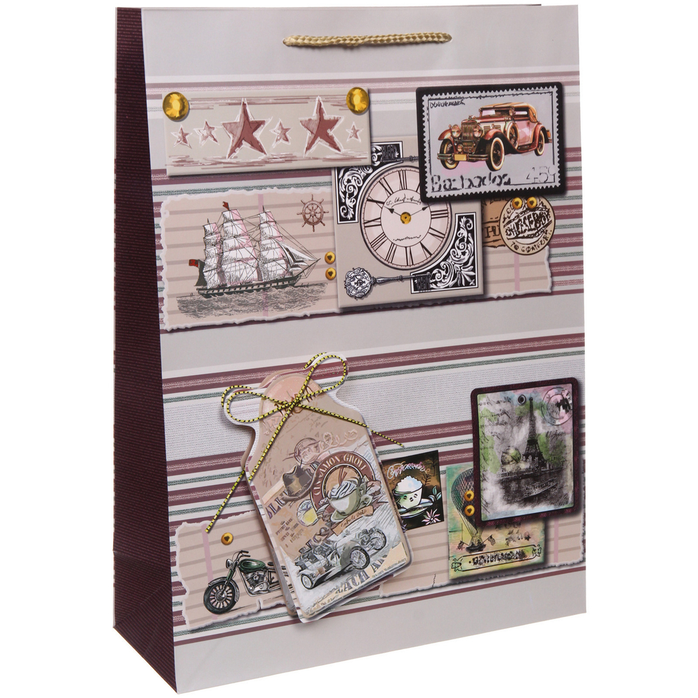 Пакет подарочный «Винтаж» 31*42*12 см, микс