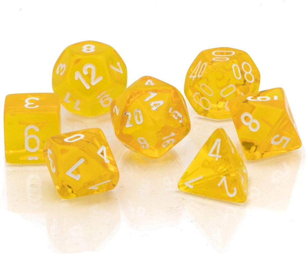 Chessex 7-dice set Yellow/White