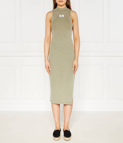 Платье WASHED RIB LABEL CALVIN KLEIN JEANS - зеленый(J20J223052)