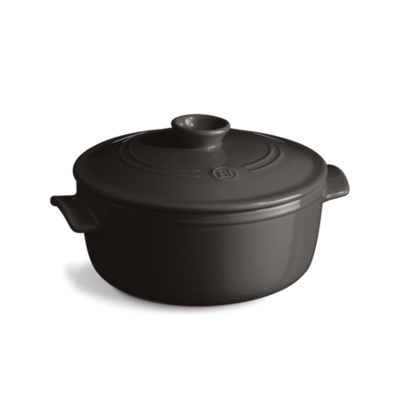 Кастрюля с крышкой Emile Henry Charcoal, 29.5 см