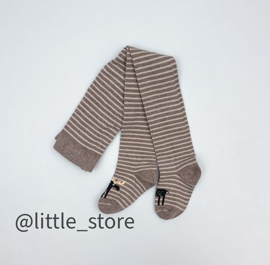 Колготки хлопковые, Коричневый меланж