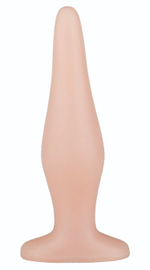 Телесная анальная пробка с широким основанием - 14 см. (Цвет: телесный)