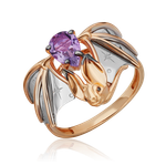 Фантазийное кольцо из комбинированного золота c аметистом Артикул: 01-5553-00-203-1111