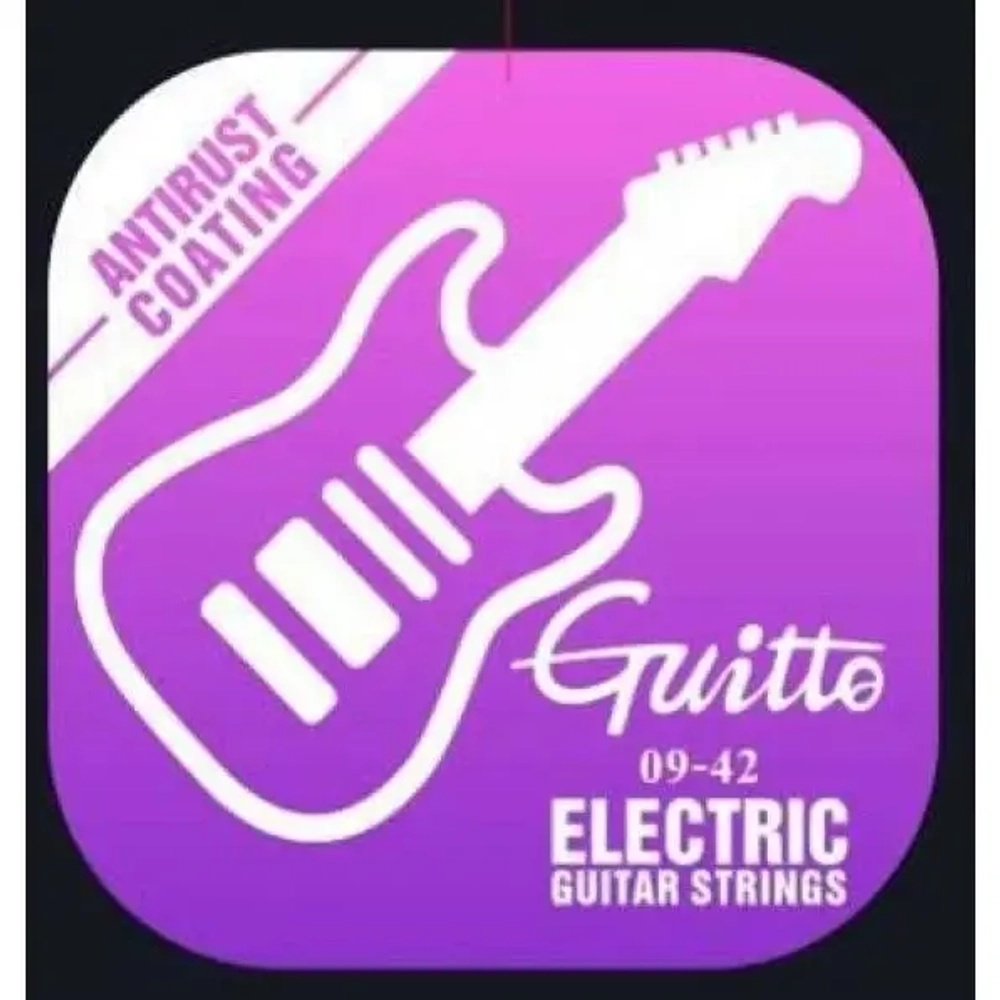 Guitto GSE-009 Комплект струн для электрогитары, с покрытием, 9-42.