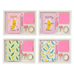 Канцелярский набор Basir с блокнотом, автоматической ручкой, скотчем, зажимом и блоком для записей, серия "Банан", ассорти