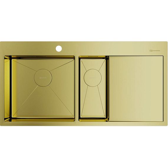 Мойка Akisame 100-2-LG-L нерж.сталь/светлое золото(арт.4973089)