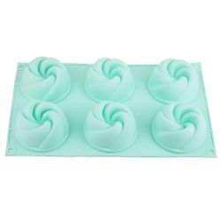 Форма силиконовая для выпечки 6 ячеек "Цветочный аромат" 7,5*7,5*4см/ 29,5*17*4см (силикон)