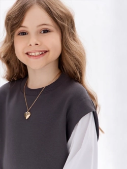 Свитшот-рубашка с эффектом двойки