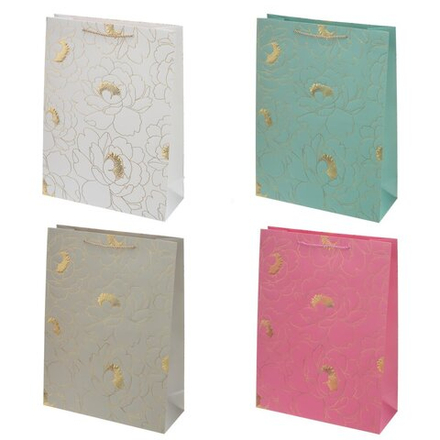 GAEM Пакет подарочный (бумага 210г/м2, блок микс 12шт), L31 W12 H42 см, 4в.