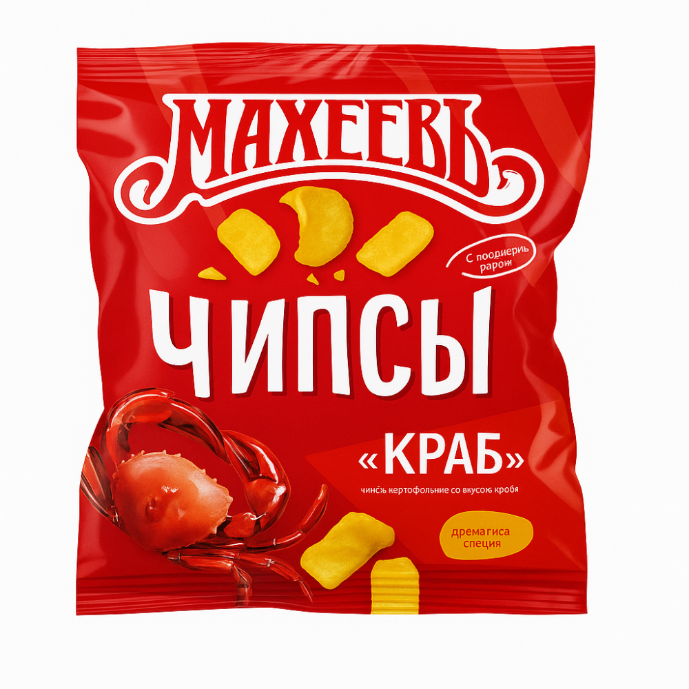 Чипсы картофельные Махеевъ со вкусом краба 130 гр