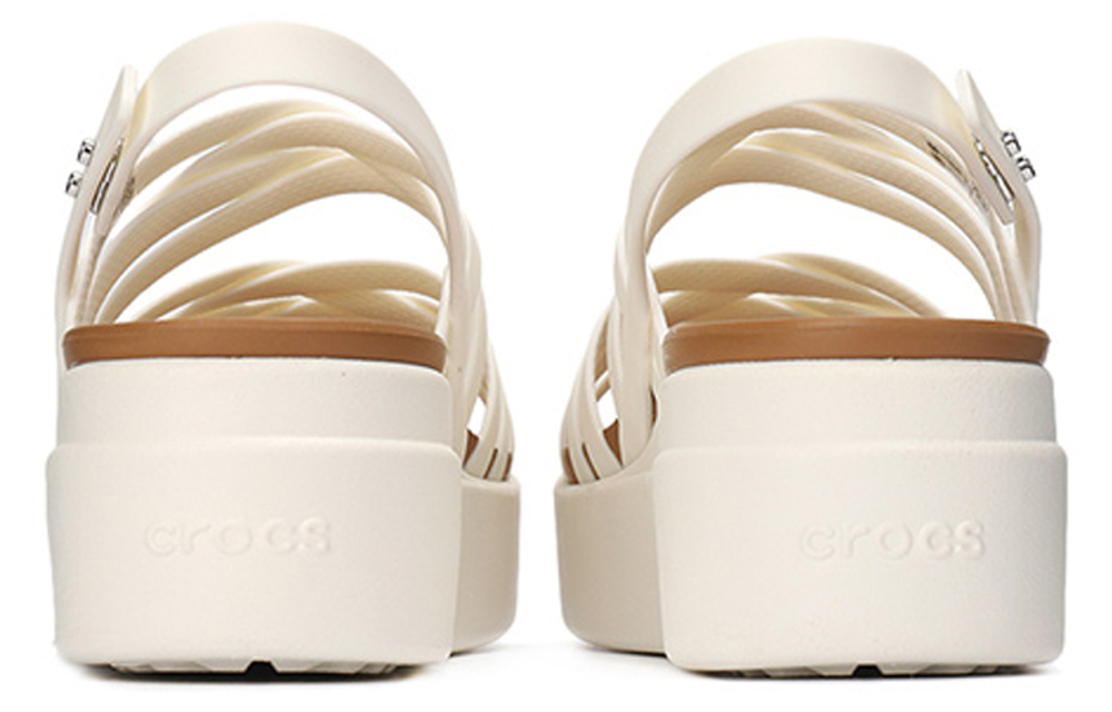 Crocs Brooklyn Strappy comfortable low-heeled sports sandals women's white