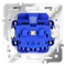 Розетка встраиваемая VOLTUM S70 с заземлением, защитными шторками и крышкой 16А, (белый глянцевый)
