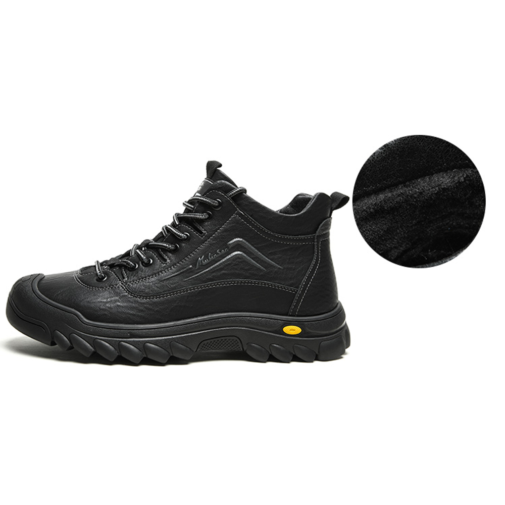 Mulinsen Work Boots Men"s High top Black/Gray