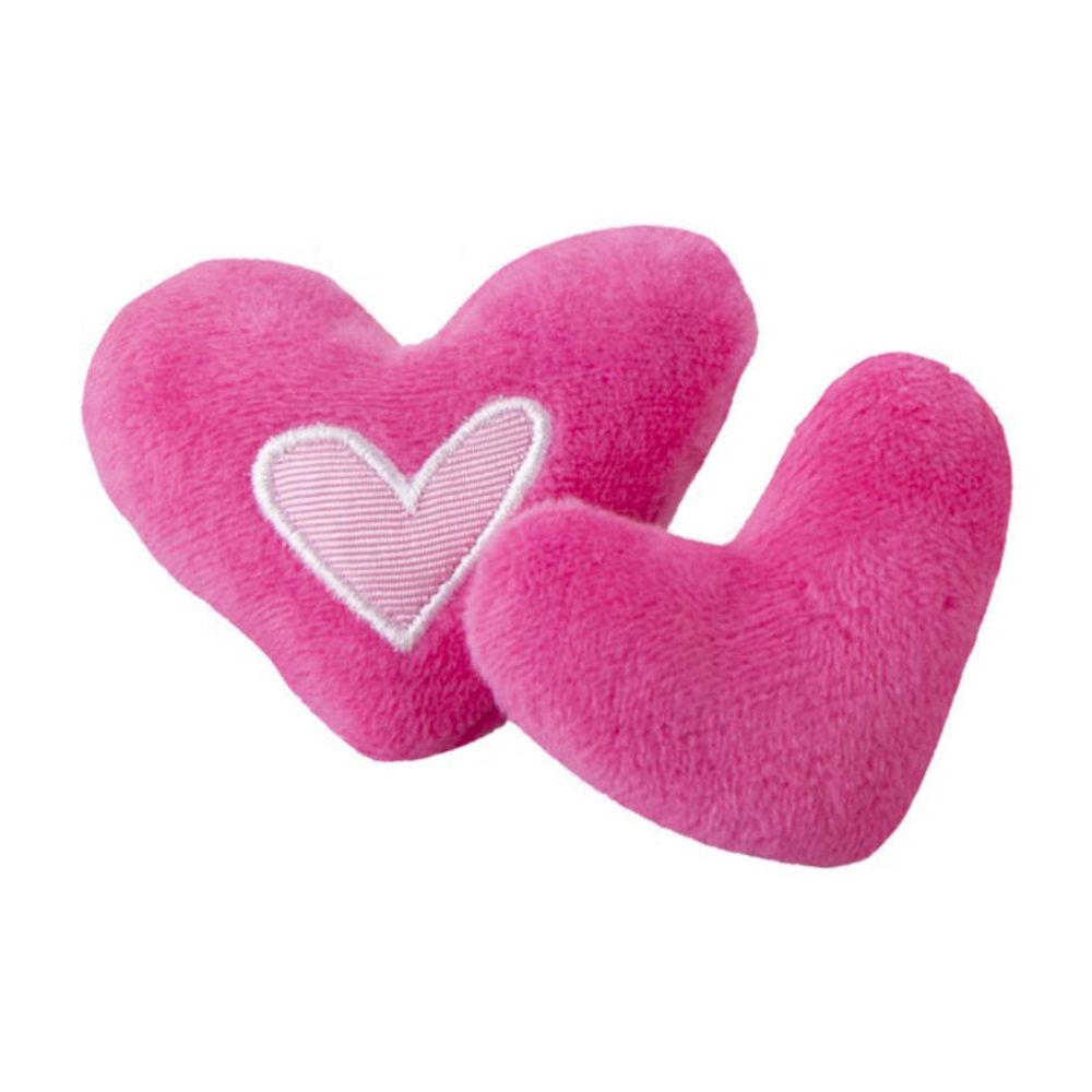 Игрушка для кошек два плюшевых сердечка с ароматом мяты, розовая yotz plush