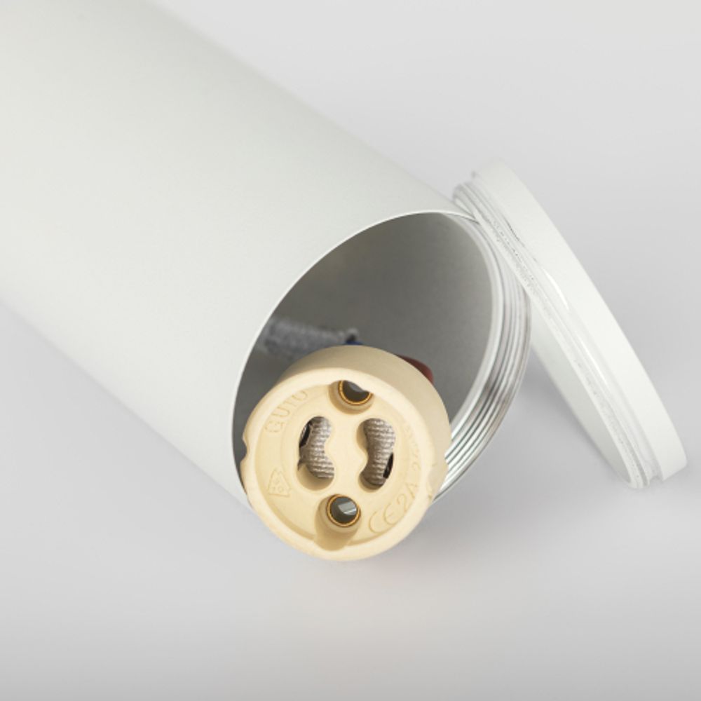 Трековый светильник однофазный ЭРА TR45-GU10 WH подвесной под лампу GU10 белый | Однофазные светильники под лампу