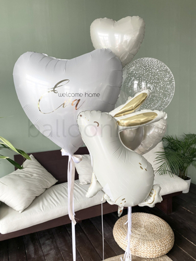 Набор шаров для новорожденного "Зайка золотые ушки", дизайн №2