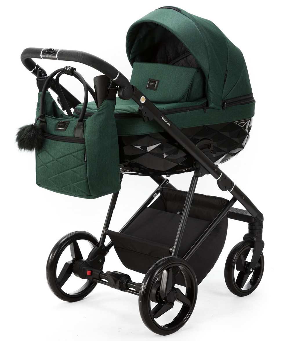 Детская коляска Adamex Quantum 2 в 1 Q-TK52 (Т.ЗЕЛЕНЫЙ)