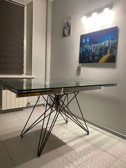 Стол раздвижной Everest 160-220х90 см, закаленное стекло