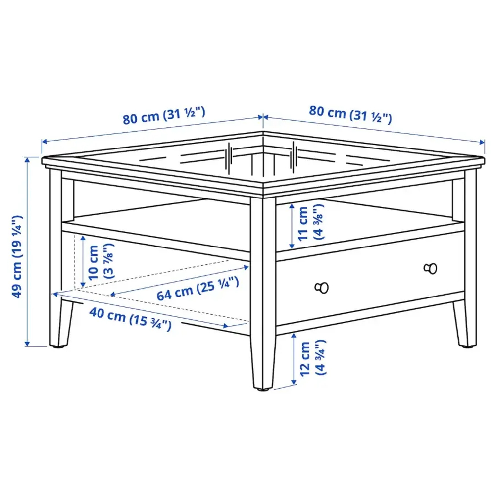 Журнальный стол - IDANÄS /IDANАS  IKEA/ ИДАНЭС ИКЕА, 80х80 см, белый