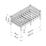 Кровать детская Фиона 160х80, деревянная из массива сосны, белый