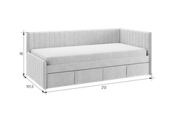 Кровать тахта с ящиком Твикс (велюр) МФ Мебельсон, г. Ижевск