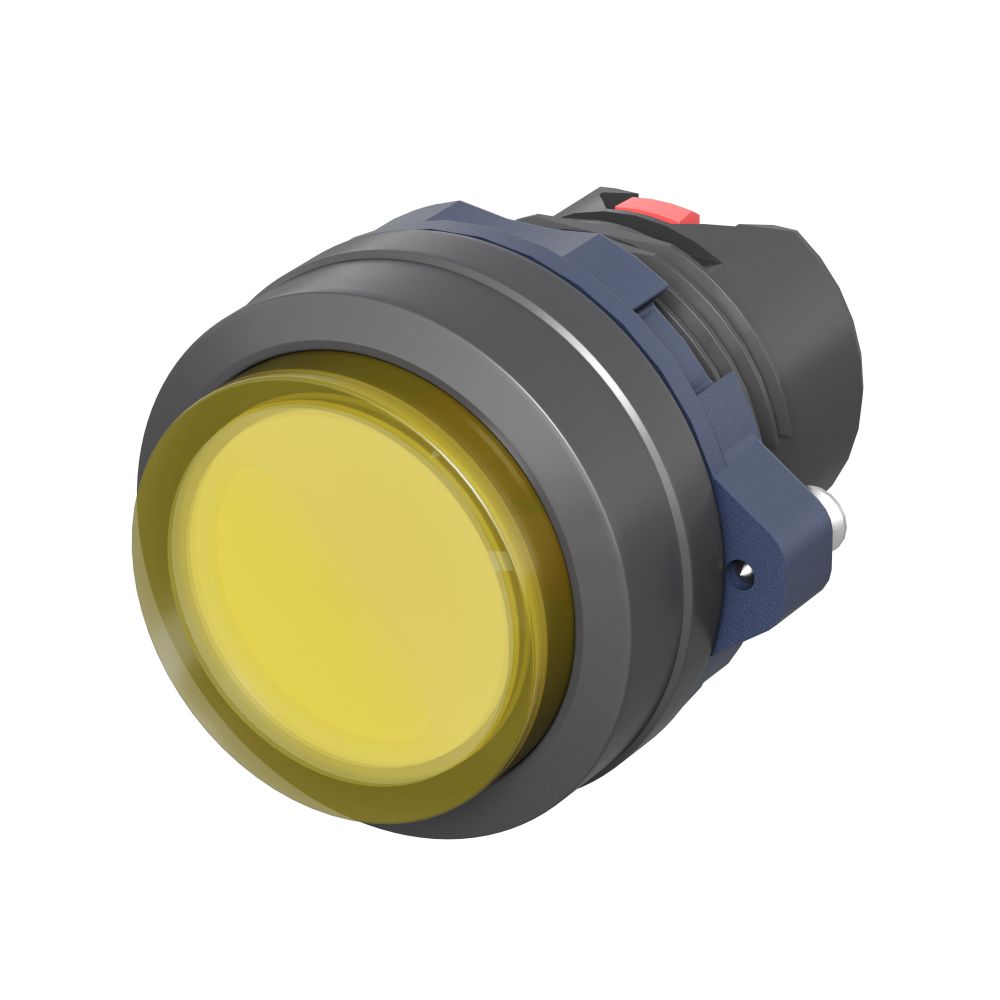 Головка кнопки выпуклая прозрачная без фиксации, синяя