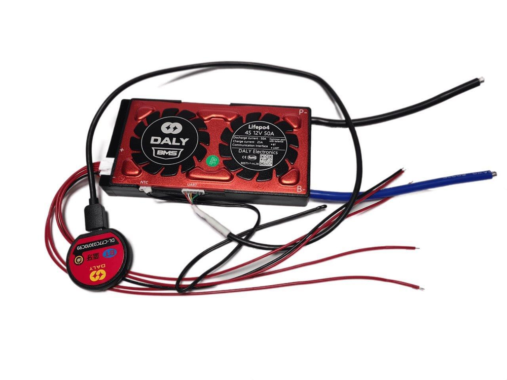 Плата контроля BMS Smart LiFePO4 4S 12V 50A