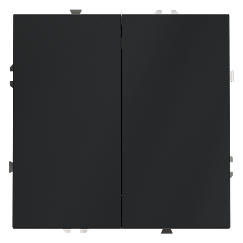 Выключатель с самовозвратом встраиваемый VOLTUM S70 двухклавишный 10А, (графит)