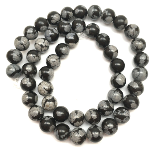 Обсидиан снежный 8 мм, бусины