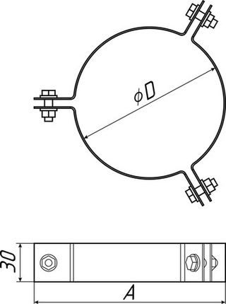 Хомут-растяжка TMF ф240-250, 1мм, нерж