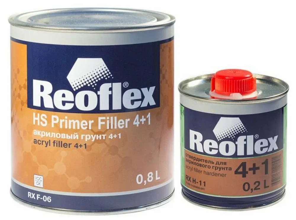 Грунт наполнитель черный REOFLEX 4+1 с отвердителем