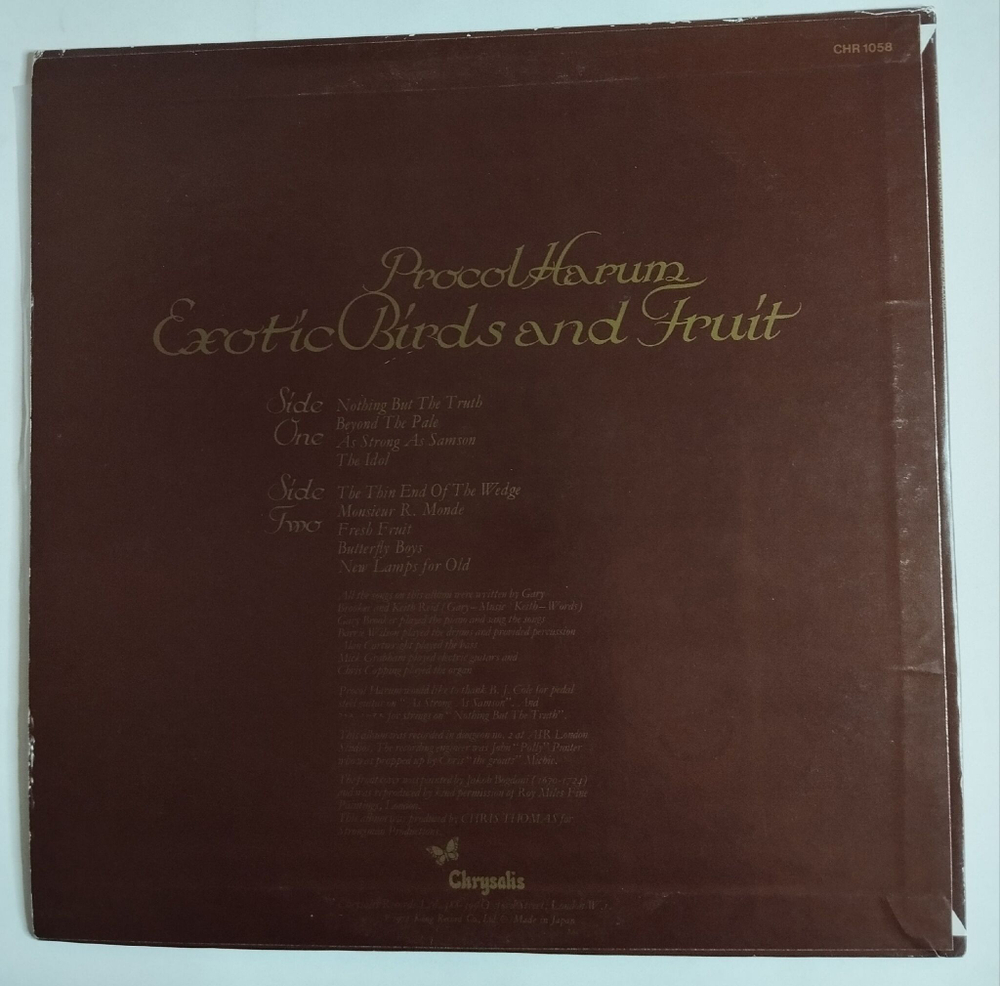 Винтажная виниловая пластинка LP Procol Harum Exotic Birds And Fruit (Japan 1974) (No Obi)