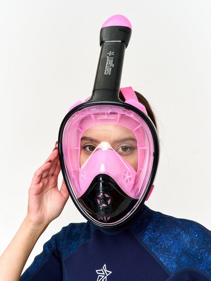 Маска полнолицевая Sargan Планета океан 2.0 черный/розовый