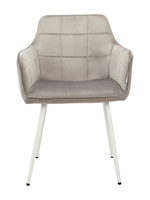 Стул LA ALTA STELLA велюр серый, каркас белый