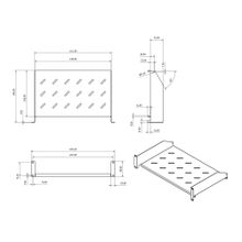 Полка угловая Hyperline TAL3-2U-300-RAL9005