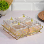 Менажница 4-х секционная 20*17,5*8,5см на металлической подставке, 9189