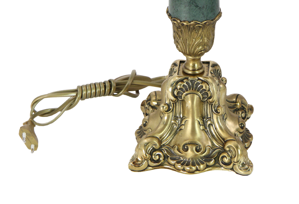 Olympus Brass Лампа настольная интерьерная на бронзовом основании с тканевым абажуром