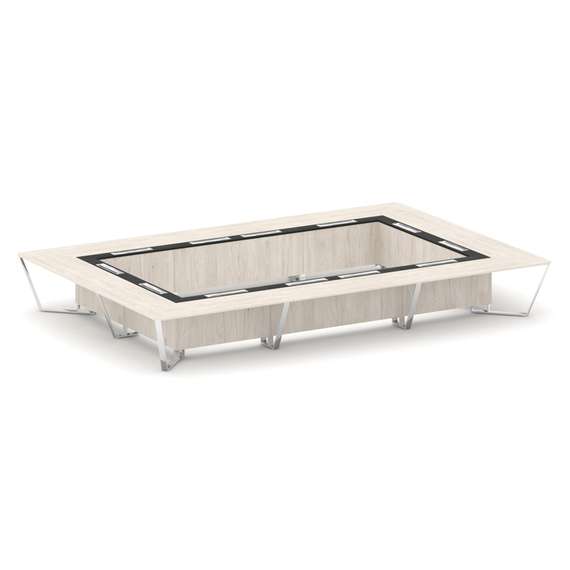 Steel Meet Стол переговорный прямоугольный MMK-PR.B.SP-26K2 Денвер Светлый/Графит Глянец/Нержавеющая