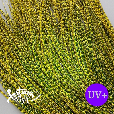 Перо из седла петуха Grizzly Fluo Yellow